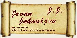 Jovan Jakovljev vizit kartica